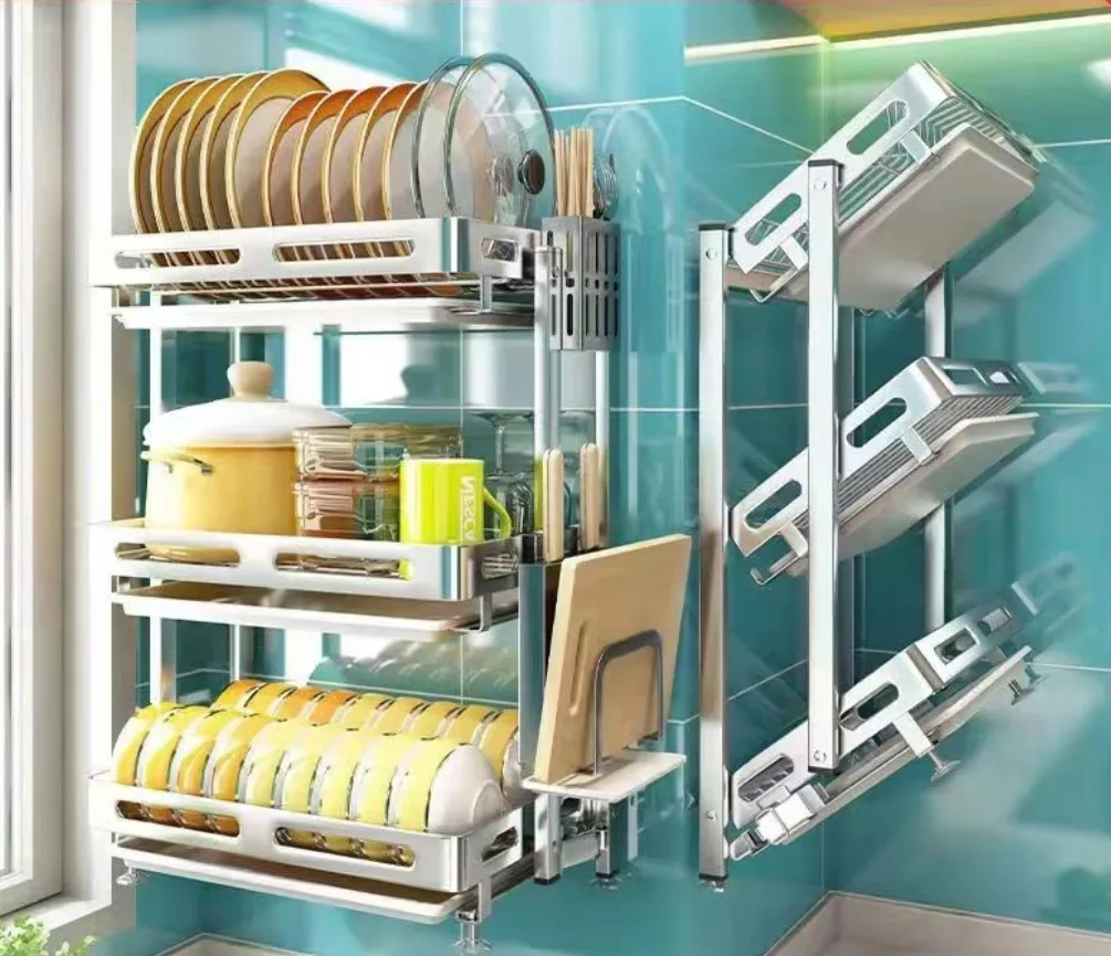 AYD dish rack drying rack layer dish drainer holder kitchen over the sink stainless steel dish racks for cabinets Storage