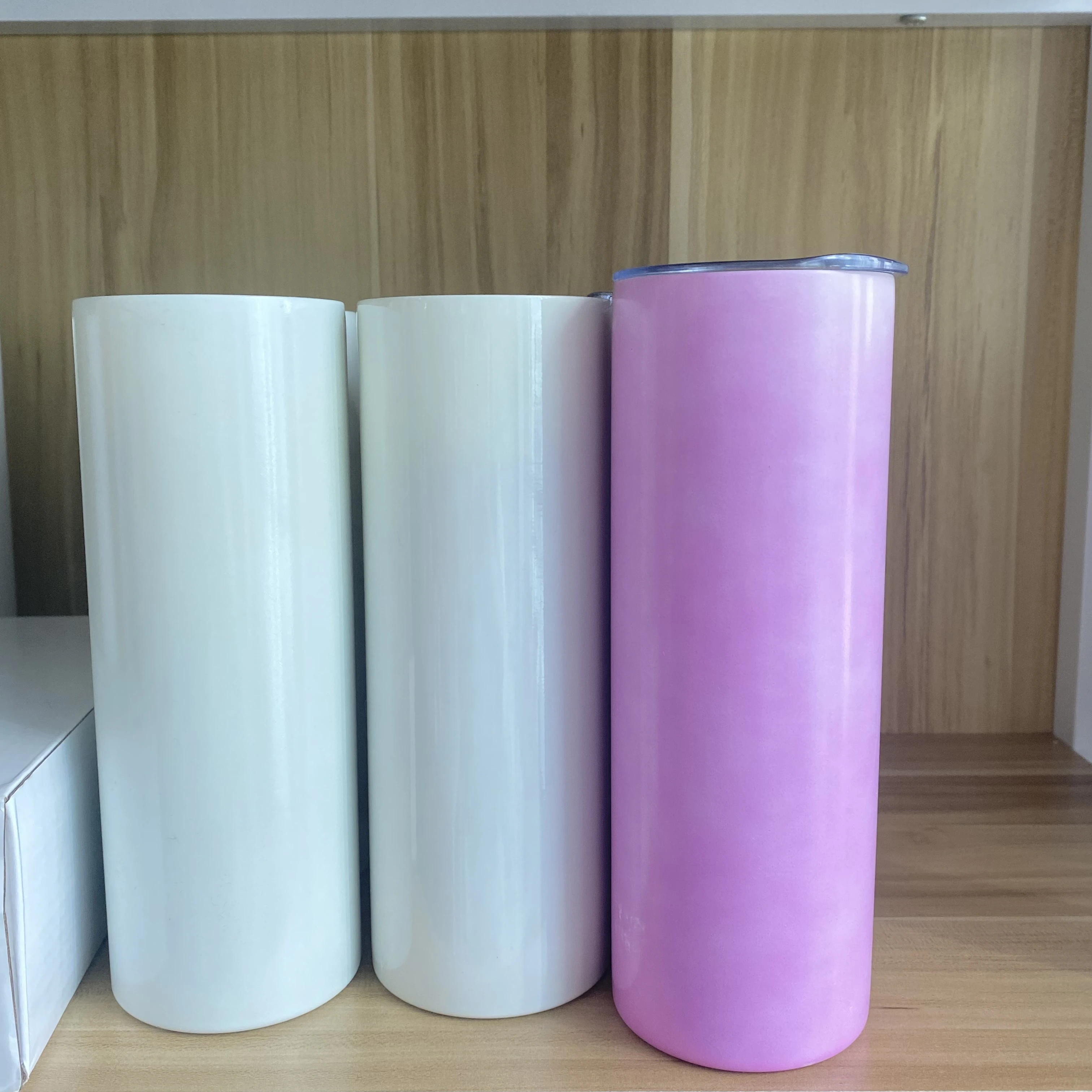 Us Warehouse DIY 20oz Straight Double Wall Uv Color Changing Stainless Steel Sublimation Tumbler With Lid And Straw