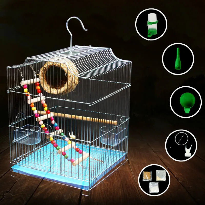 30*22*38cm Small Chinese Wire Mesh Decorative Outdoor Plastic Metal Bird Parrots Pigeon Cage Trays