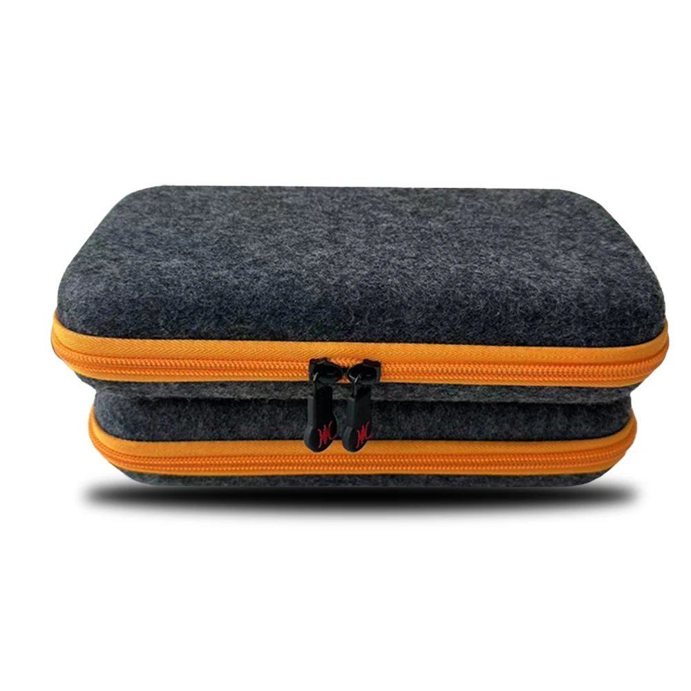 Customized felt pencil case/stationery box orange hard zipper box for school boys and girls