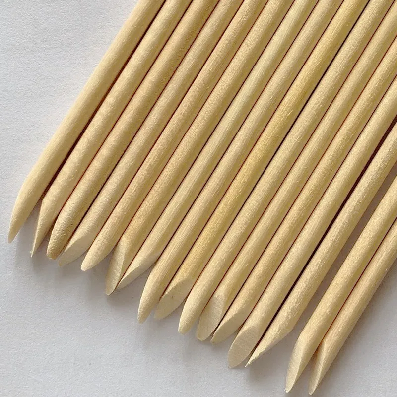 Wooden manicure sticks orange wood stick for nail cuticle pusher remover point drill rod