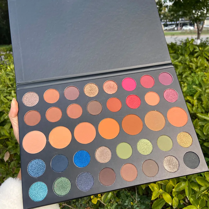 
High Pigment Custom Logo Vegan Glitter Eye Shadow Private Label Matte Eyeshadow Palette With Cardboard Packaging Box 