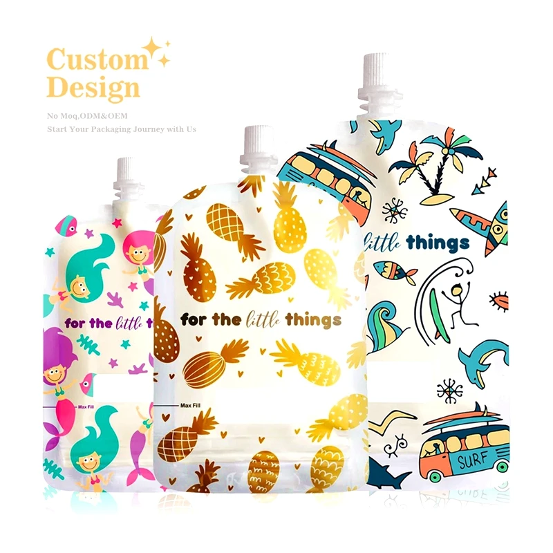 Sourcepack High Quality Custom Printed Stand Up Spout Pouch Eco Friendly Flexible Liquid Packs Drink Package