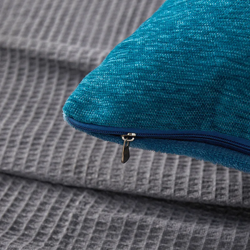 Luxury Decorative Cartoon Style Square Pillowcase Horse Pattern Jacquard Chenille Cushion Covers