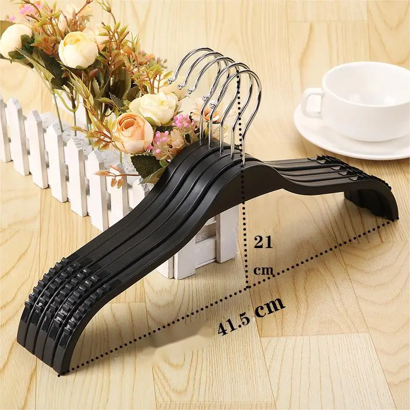 Wholesale Good Quality White Black Ultra Thin Heavy Duty Plastic Adults Clothes Trouser Coat Hangers