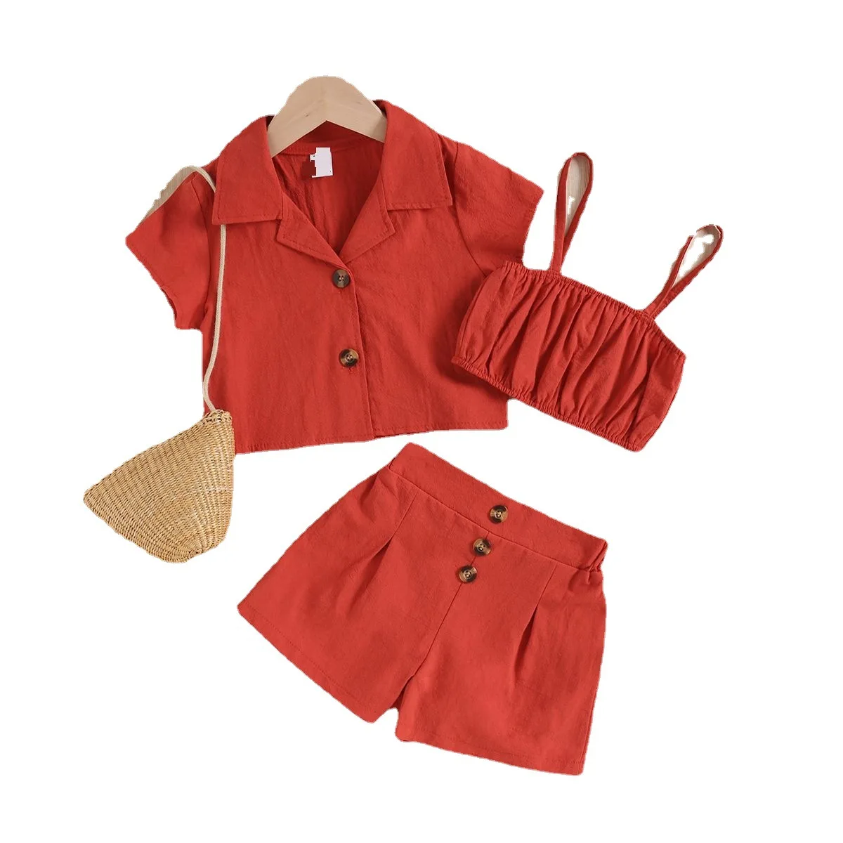 Cotton Kid Apparel Children Outfits Fashion Korean Wholesale Summer Little Girl Clothes 3pc Toddler Baby Clothing Sets Kids Wear