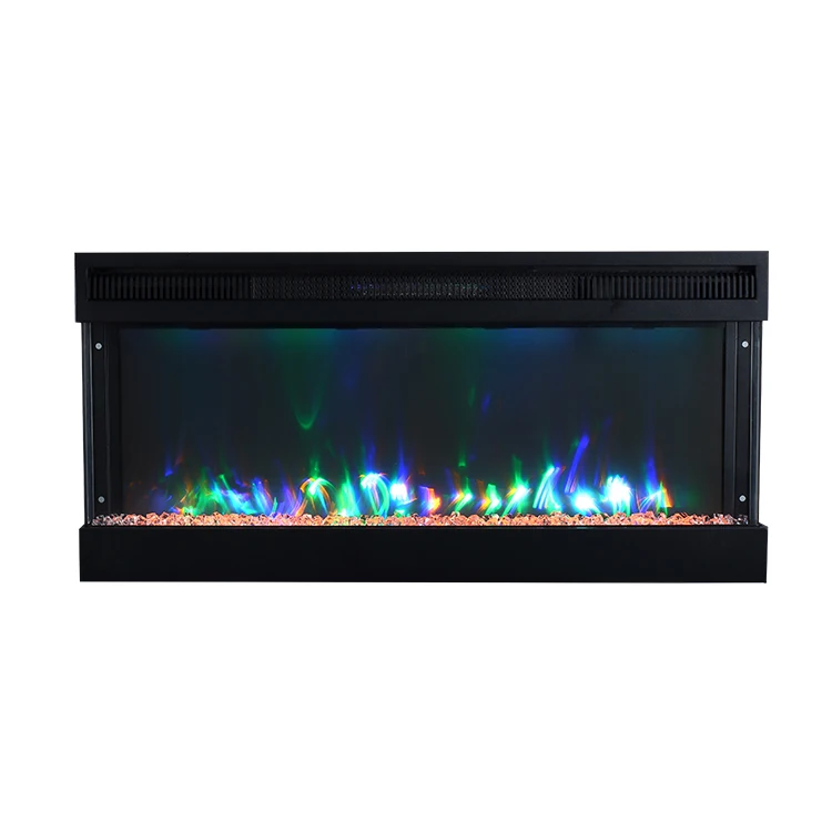 36 Inch Remote Control Led Electric Fireplace Insert Fire Place Built In 3 Sided Electric Fireplace