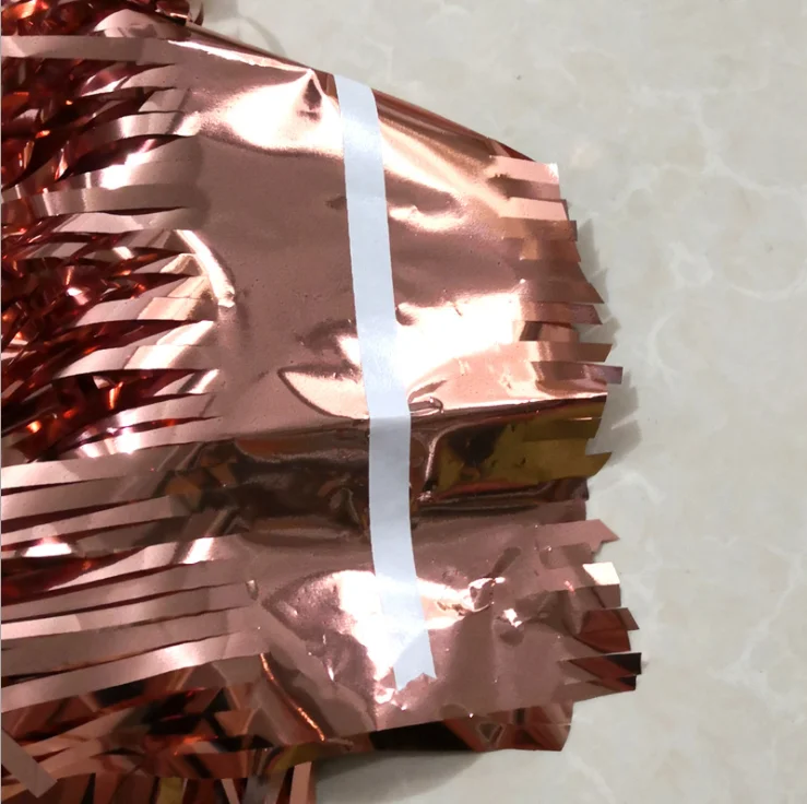 Happy birthday rain silk tassel curtain set rose gold birthday decoration balloon