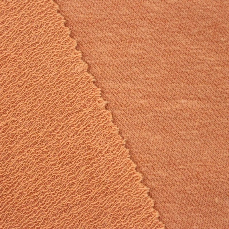 Best material 51% linen 31% polyester 14% cotton 4% spandex terry eco-friendly knitting fabric for sweatshirt