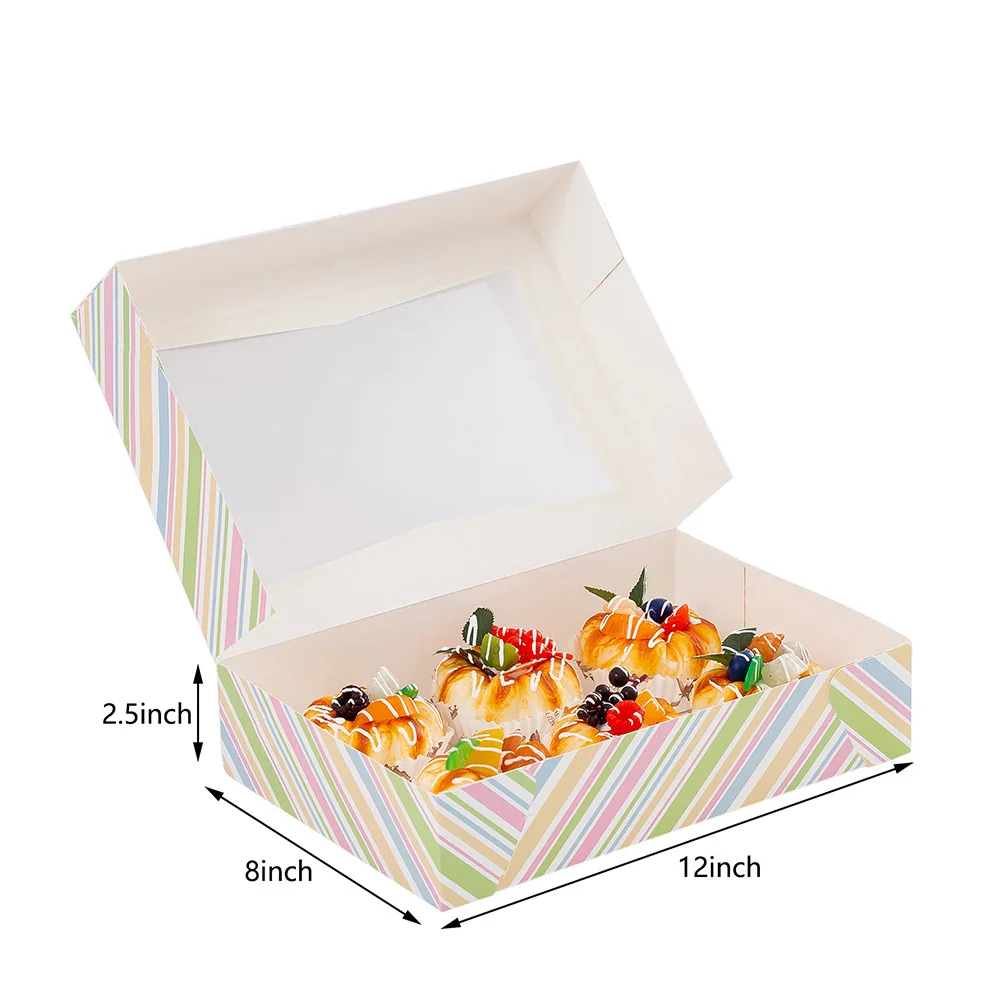 Wholesale Custom Logo Party Wedding Gift Cookie Paper Boxes Cake Kraft Pizza Takeaway Food Packaging Cake Box With Window