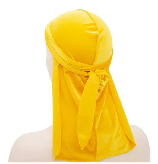 2024 Hot Sale Designer Headbands and Bonnets Velvet Durags for Men Stretch Headwraps Crushed Waves Doo Rag