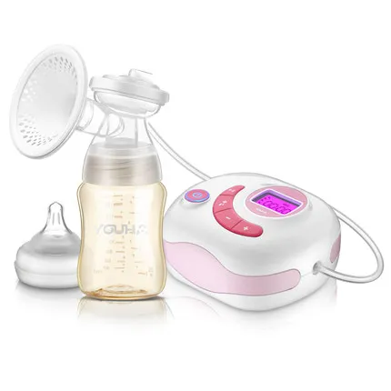 YOUHA Single Electric Breast Pump Portable Electric Food Grade BPA Free with PP Milk Bottle