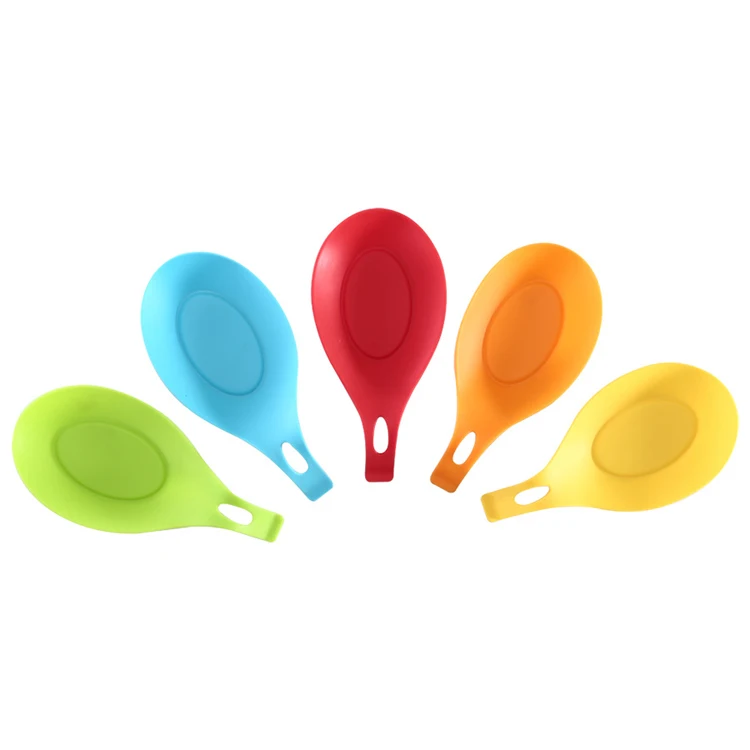 Small cute table helper BPA free wholesale custom silicone spoon holder,Heat resistant silicone spoon stand,Sponge tray rest