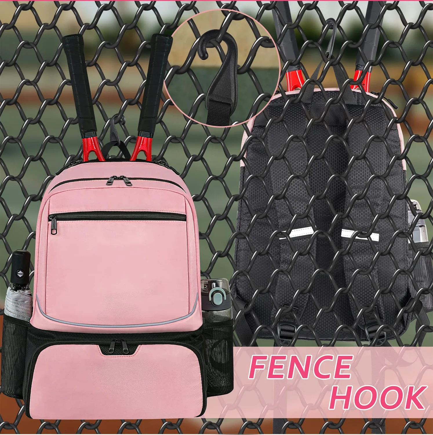 Wholesale 2 Rackets with Insulated Pocket Tennis Bag Ventilated Shoe Compartment Tennis Backpack for Women Men