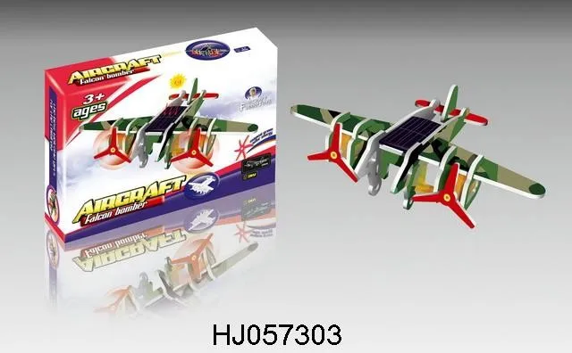 DIY 3D puzzle solar energy plane toy