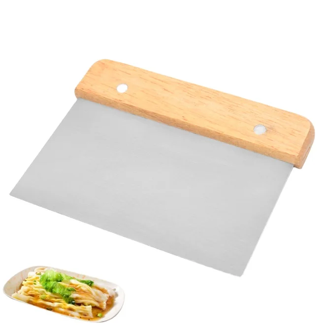 New Stainless Steel Dough Scraper Cutter with Wood Handle Dough Divider for Baking & Pastry for Pizza and Bread
