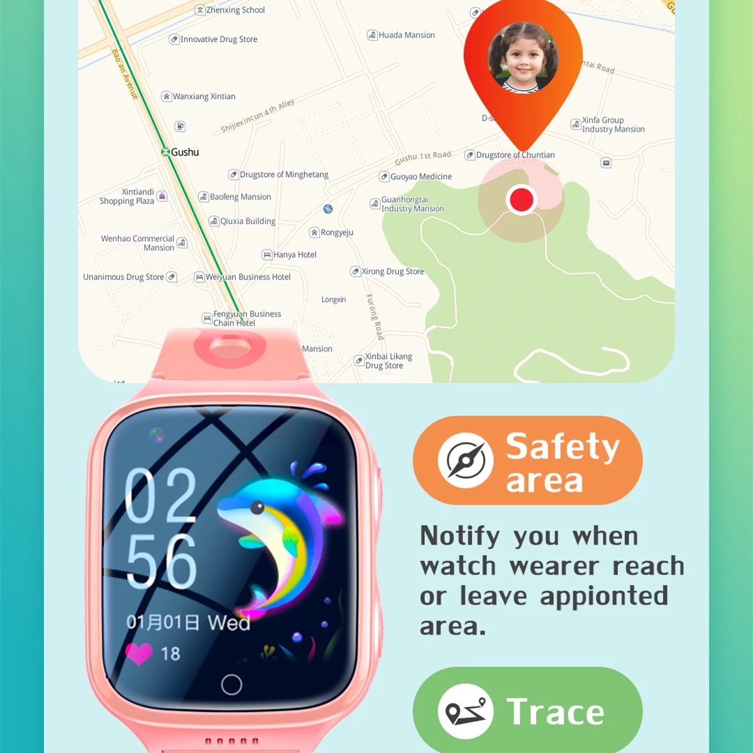 Amazon 2022 top seller 4G Kid Wearable Devices K9 Big Battery 1000 mAh Kids Smart watch 4G Video Call Tracker SOS GPS Tracker