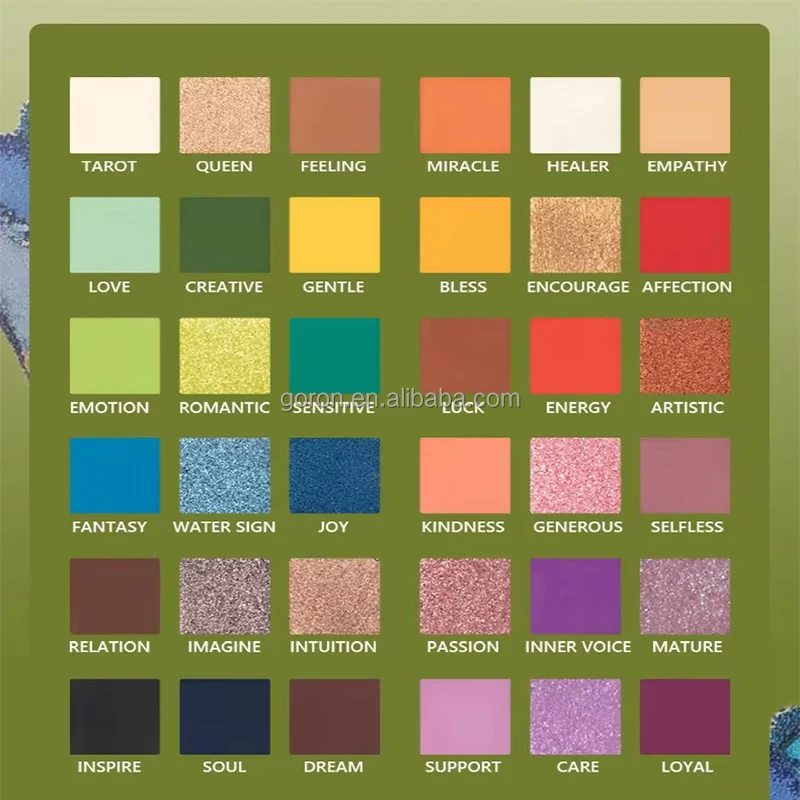 Wholesale Vegetarian Folding High gloss Plastic Disk Private Label Tribal Style 36 Color Waterproof eye shadow