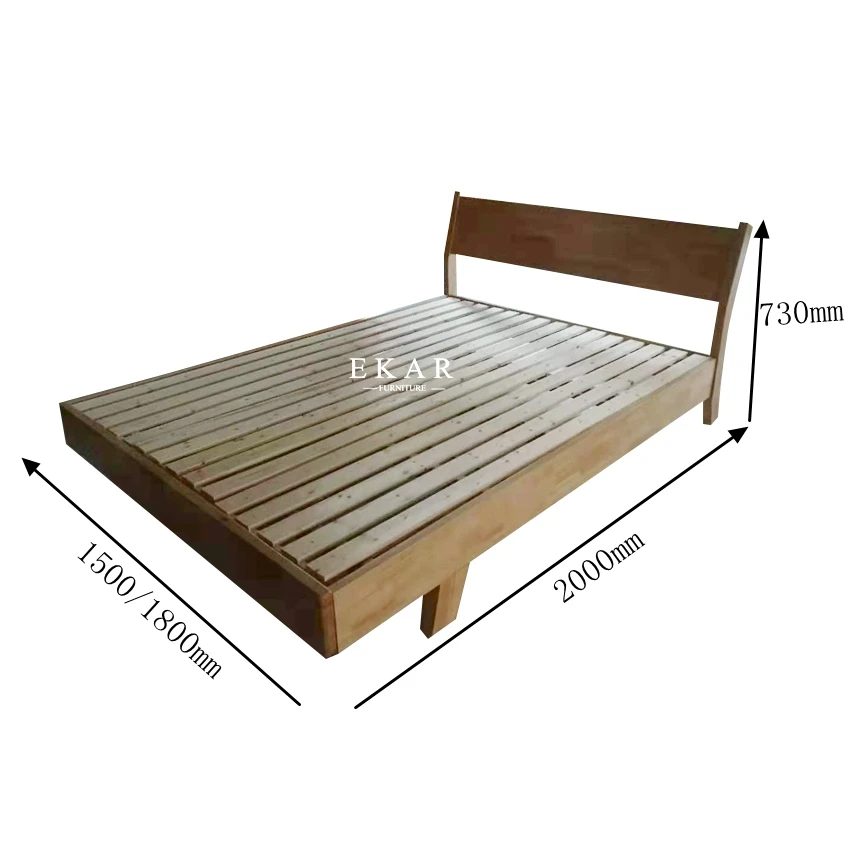 Современная мебель для спальни рама кровати из массива дерева размер King и Queen деревянная однотонная кровать