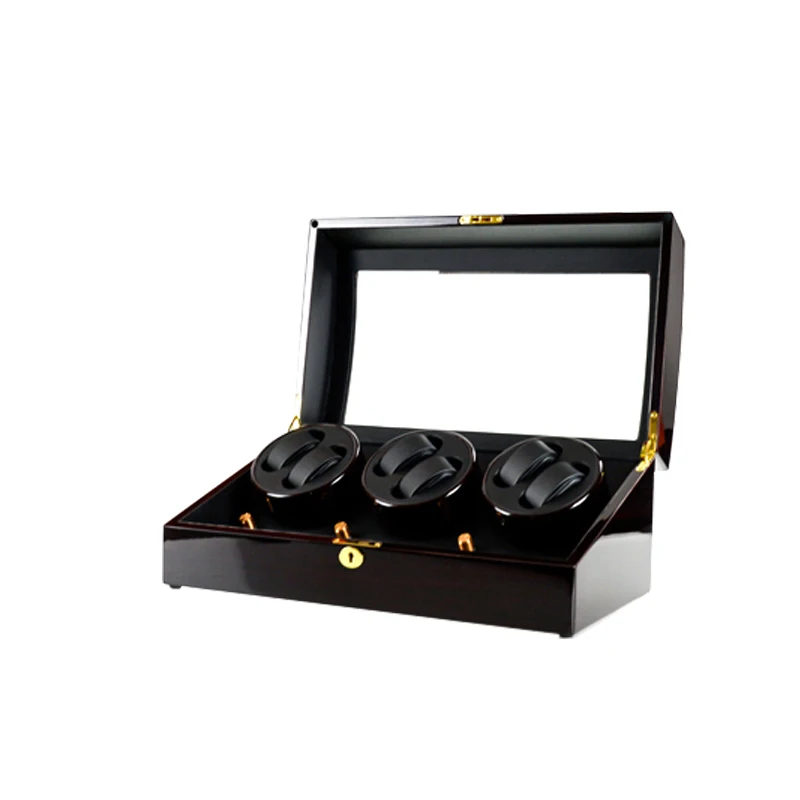 Automatic Rotation Watch Winder Box Mabuchi Motor Black Glossy Lacquer Wooden 8+12 Watch Shaker
