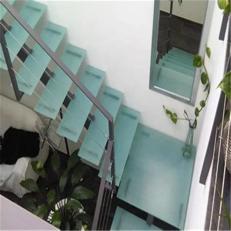 Custom Size Anti-skidding Triple Laminated Tempered Stair Treads Glass Price