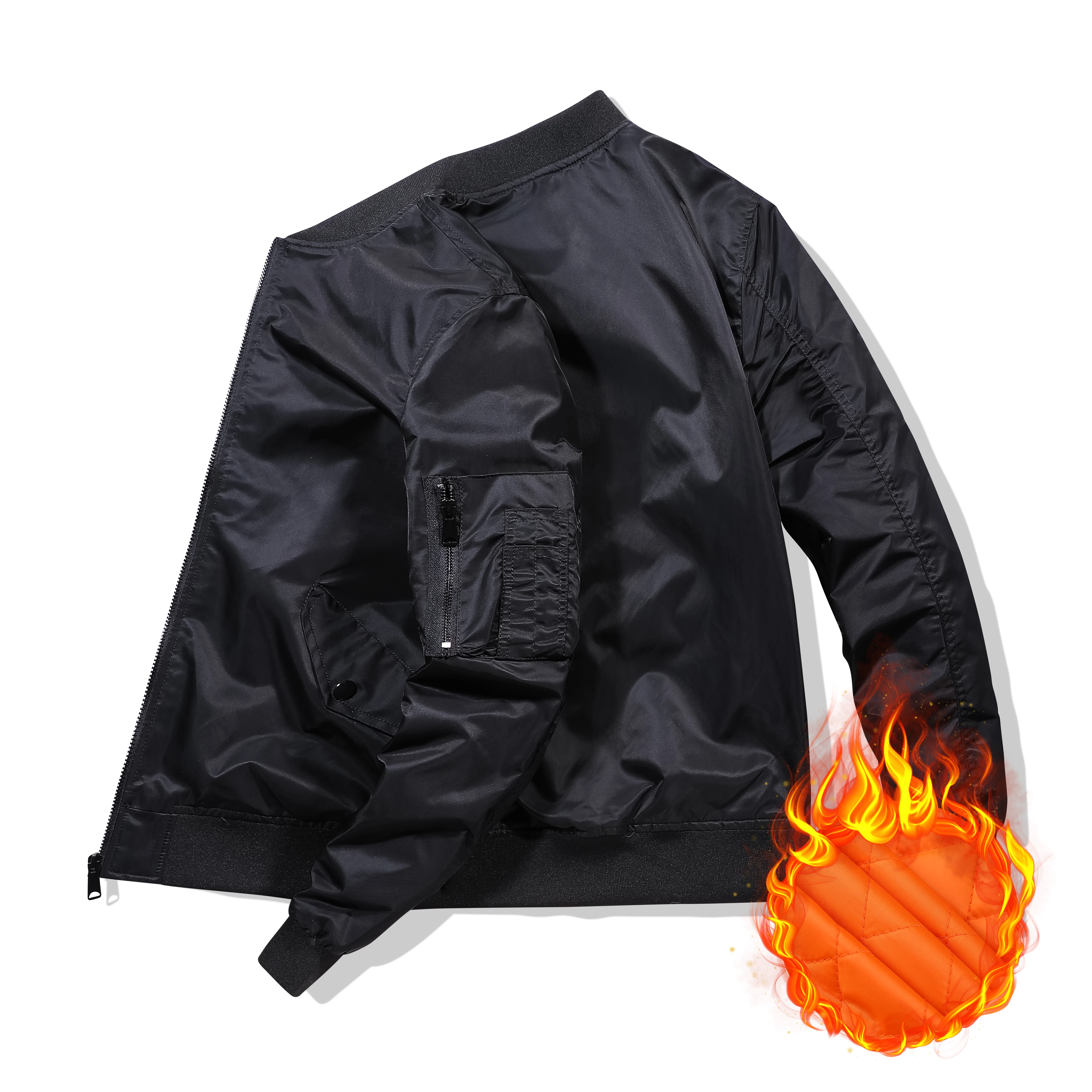 MJQ22 Unisex Popular Warm padded Outdoor Satin Bomber Green Black Winter Jacket wholesale coaches jacket