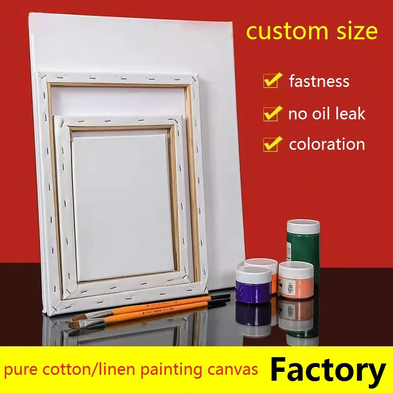 BYB factory wholesale custom pure linen 100% pure cotton stretched canvas mini or big artist blank painting canvas