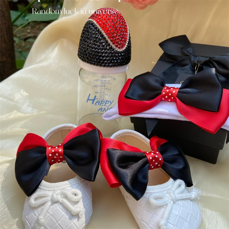 Dollbling Design Crystal Pacifier Bottle Rhinestone Cute Bling Baby Headband Shoes for Luxury Dubai Baby Shower Gift Set