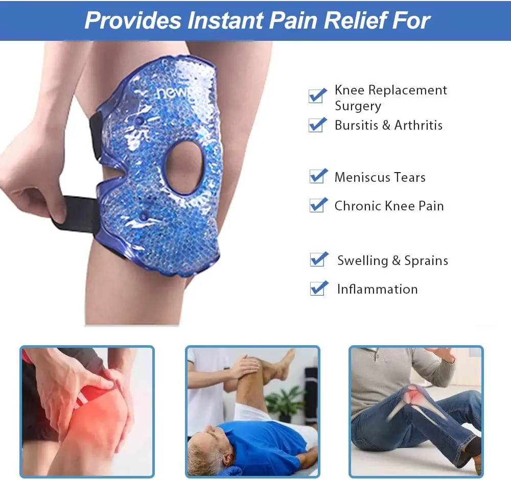 Knee Ice Pack Wrap Hot Cold Gel Compression Knee Brace Heat Support Strap For Arthritis Pain