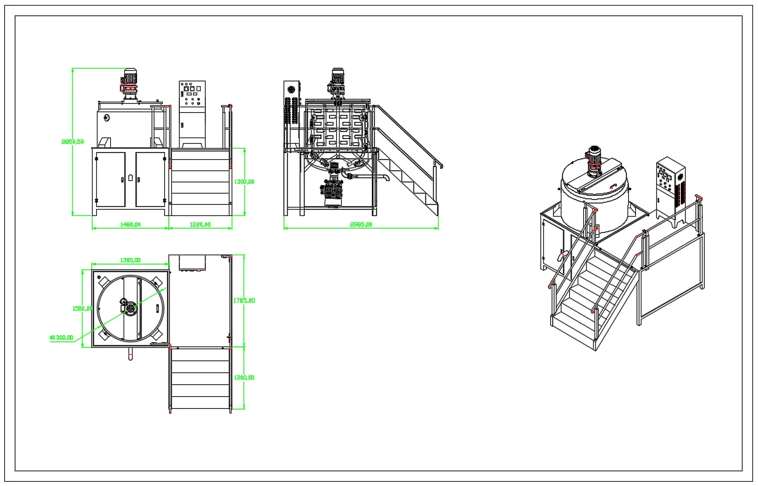 QIHANG Paste Cream Cosmetic Cream Mixing Making Machine Mixer Vacuum Homogenizing Emulsifier