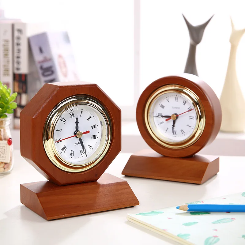 Factory wholesale pen holder wooden with clock