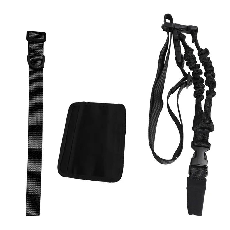 CS Single-Point Outdoor Sports Shoulder pad Fast Detachable Elastic Rope Sling Heavy-Duty Rubber Band Strap Hook for Hunting