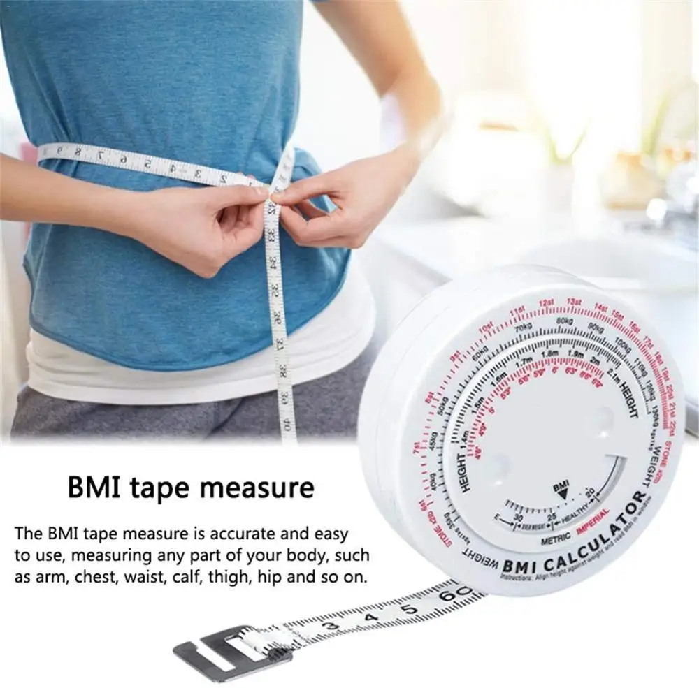 BMI Body Mass Index Retractable 1.5m Measuring Tape Diet Weight Loss Calculator Tape Measure Tools Logo Custom