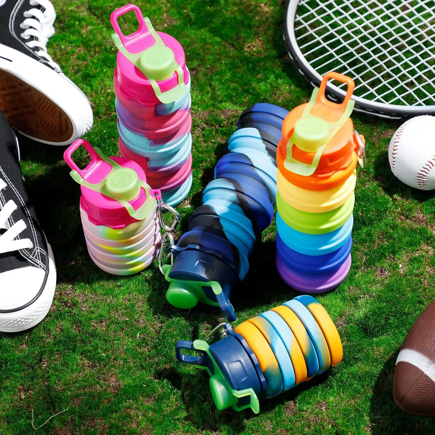 Складная силиконовая бутылка для воды 16 унций