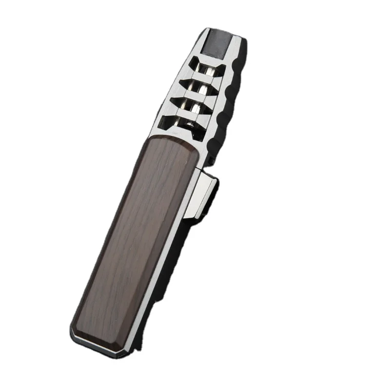 New pattern jet flame lighter Powerful Butane gun lighter metal kitchen torch blue flame cigar windproof lighter