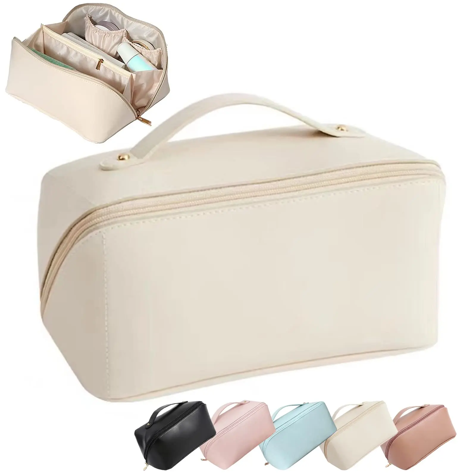 organizer for cosmetics Travel Cosmetic Multifunctional Storage Makeup PU Leather Makeup Bag Large Capacity Travel Cosmetic Bag