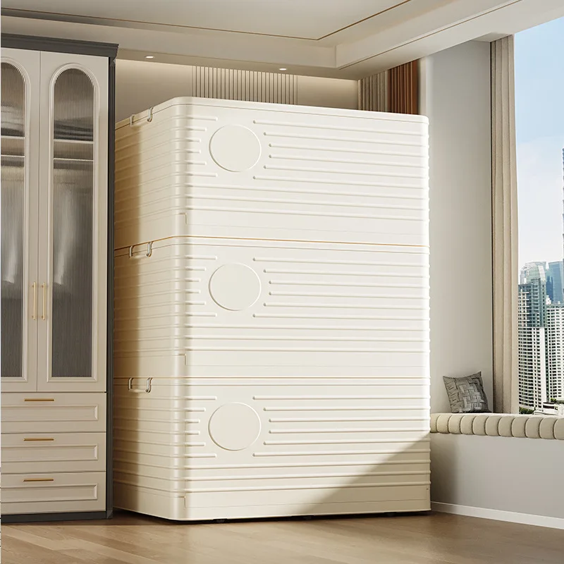 Extra Large Stackable Plastic Storage Bins with Lids and Wheels PP Collapsible Container Folding Feature for Organizing