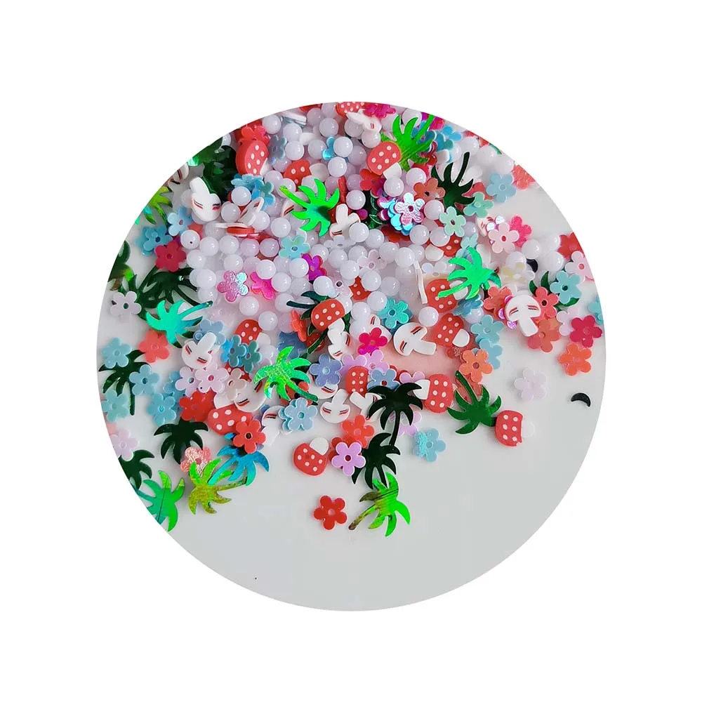 Polymer Hot Clay Sprinkles Mushroom Mixed Flower Coconut Tree Flake Sequins Slime Slices for Crafts Making DIY Confetti