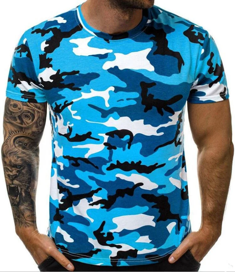Custom T Shirt Running Fur Manner Round Neck 100 Cotton Sticker Erkek The New Korean Xxx Tri Blend Camouflage T Shirt