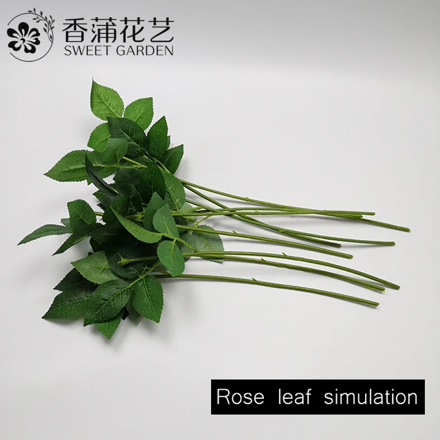 Wholesale high quality decorative artificial rose flower leaves for festive soap flower heads and decoration