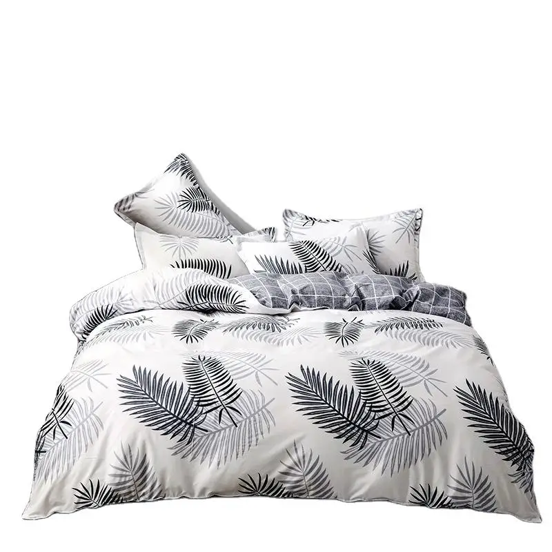 Five Star Hotel White Bedding Set 100% Polyester Bed Sheet Set Bed Linen Four-piece Bed Sheet 4 Piece Set Cotton Bedding Item 40