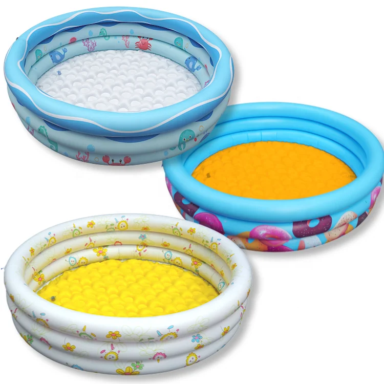 3 Rings Kiddie Pool for Toddler Kids Donut/Flower/Ocean life inflatable water pool for kids paddling pool for pet dogs