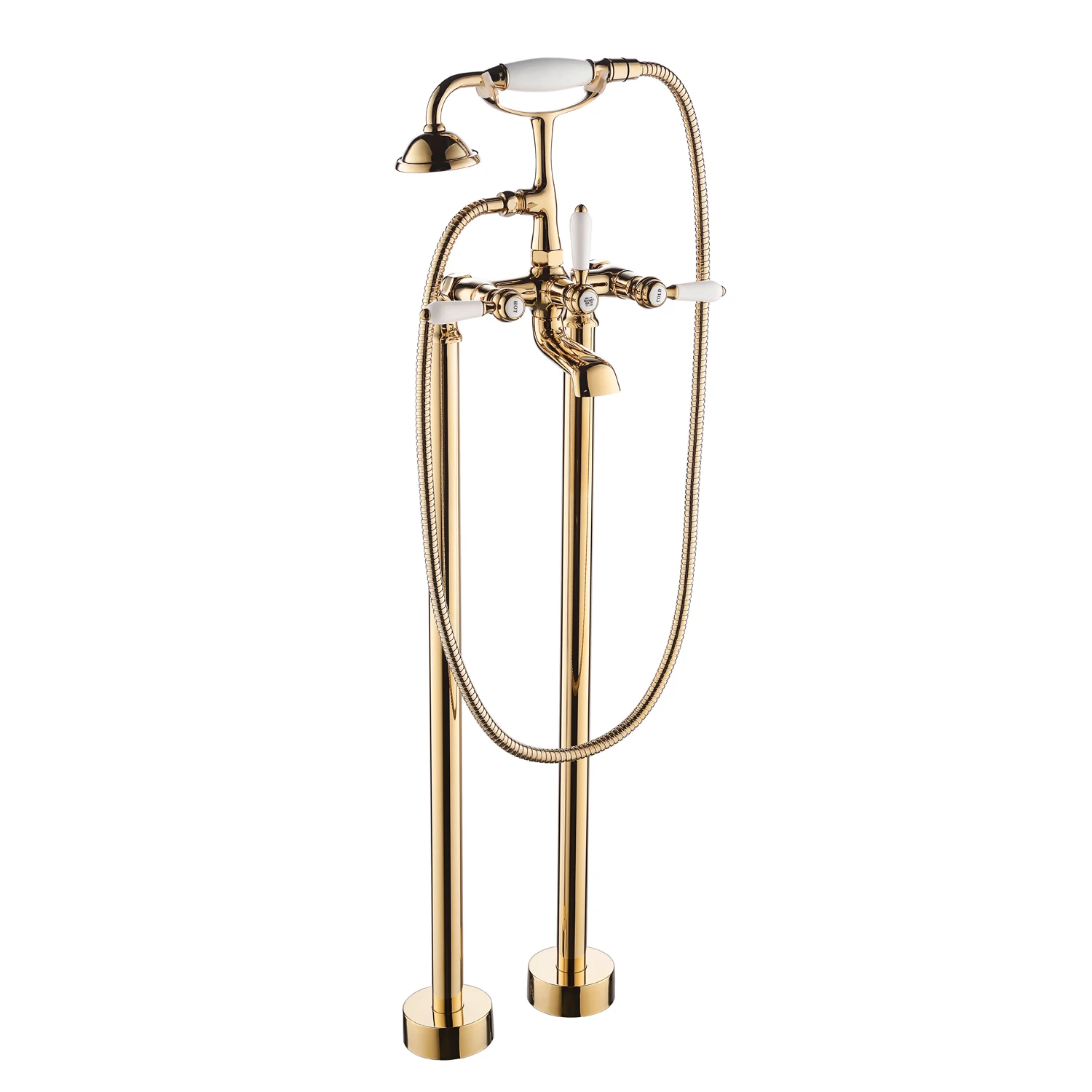 Brass Freestanding Bathtub Faucet Plate Gold