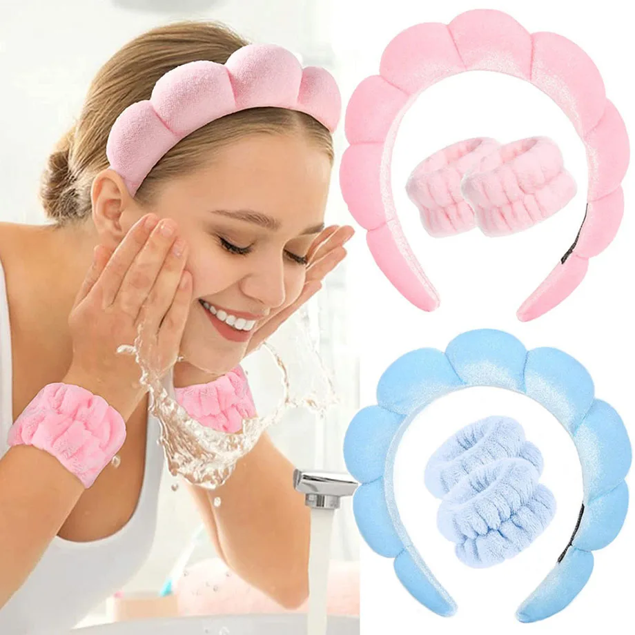 3pcs Spa sets Hairband Velvet Headbands Women Flannel Hair Hoop Womens Banana Hair Accessories