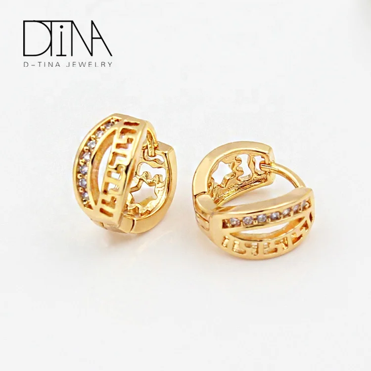 DTINA African Alloy Stud Earring Resin Saudi Bridal Vintage Gold Plated earrings