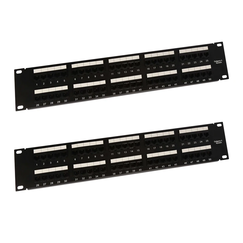 Factory Direct Supply New Design 19 Inches 2U Cat3 RJ11 Voice Telephone Patch Panel