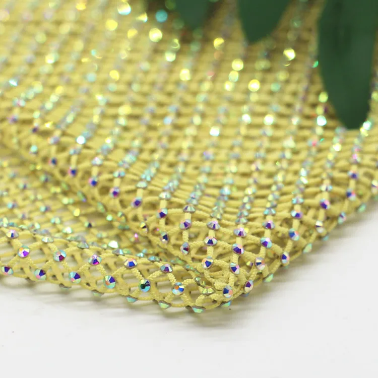 Wholesale Rhinestone Net Transparent Glass Crystal Mesh Cloth Clothing Decoration