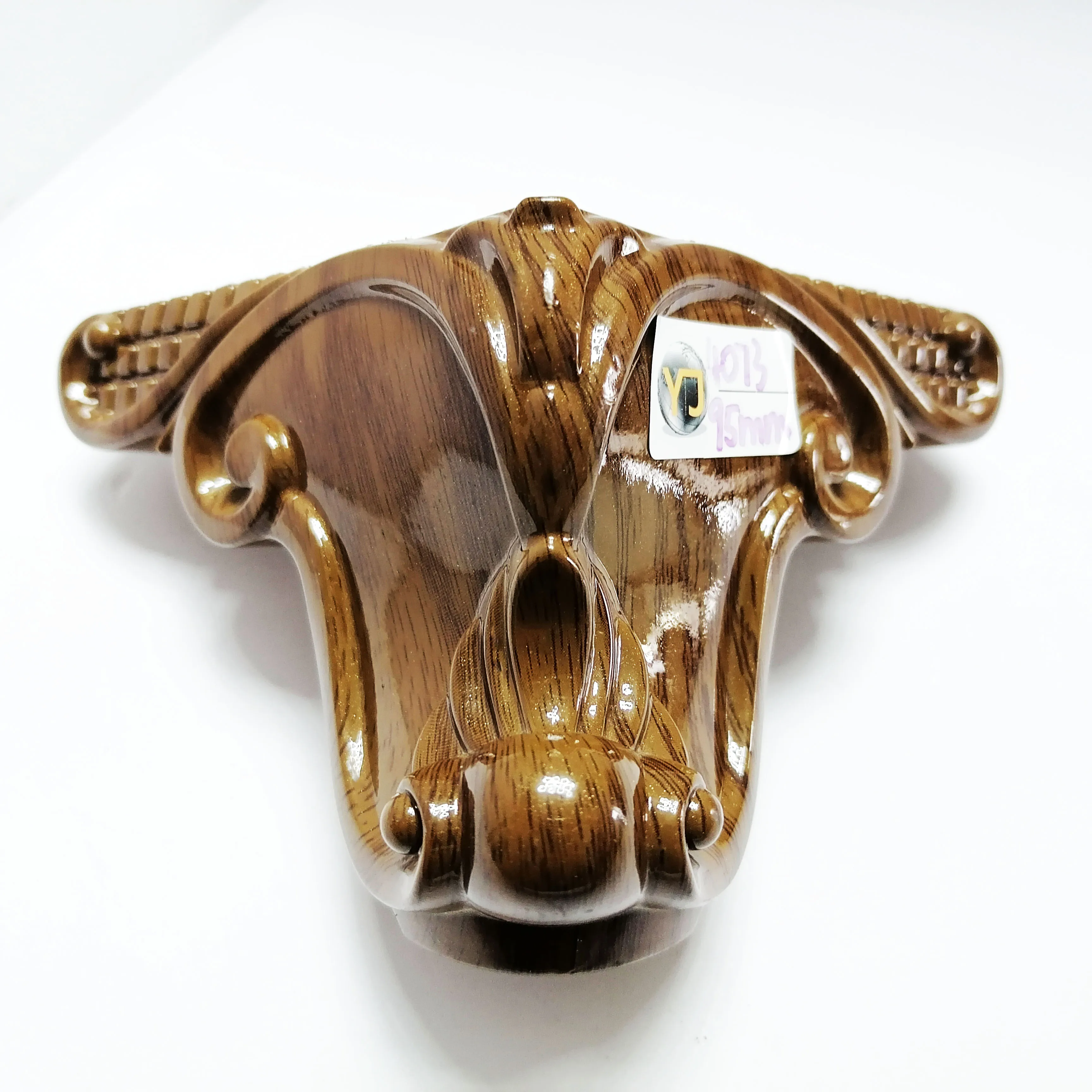 Customized wood pattern black or brown color furniture accessories legs hot sale plastic bed sofa legs