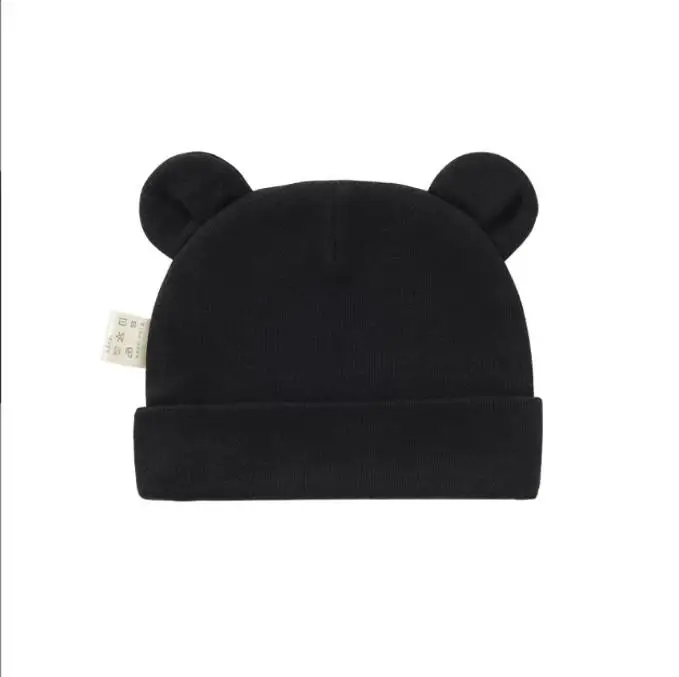 Sleep Stripe Caps Headwear Boys Girls Cute Cotton Soft Beanies Toddle Double Ear Skull Caps Infants Fetal Cap Newborn Hats