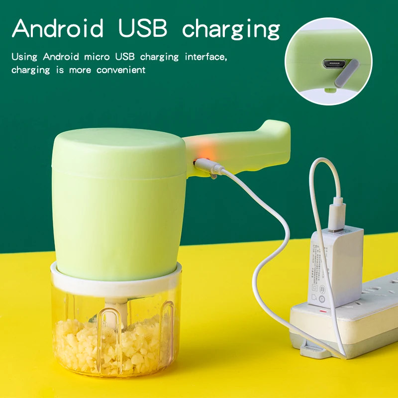 kitchen 2 in 1stainless steel multifunction electric USB charging mini food chopper cake mixer butter dough egg whisk ware